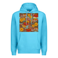 Ocean Blue pumpkin plaid sunflower seamless Premium Hoodie - AdoDesignShop
