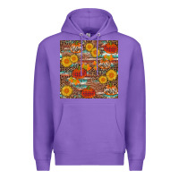 Purple pumpkin plaid sunflower seamless Premium Hoodie - AdoDesignShop