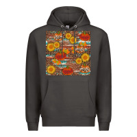 Smoke pumpkin plaid sunflower seamless Premium Hoodie - AdoDesignShop