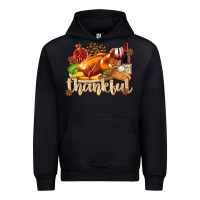 Black Thankful with Turkey Urban Hoodie - texasbilliewilder
