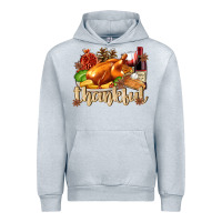 Heather Grey Thankful with Turkey Urban Hoodie - texasbilliewilder