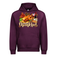 Mauve Wine Thankful with Turkey Urban Hoodie - texasbilliewilder