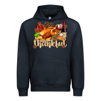 Navy Thankful with Turkey Urban Hoodie - texasbilliewilder