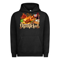 Pigment Black Thankful with Turkey Urban Hoodie - texasbilliewilder