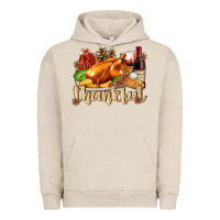 Pigment French Oak Thankful with Turkey Urban Hoodie - texasbilliewilder