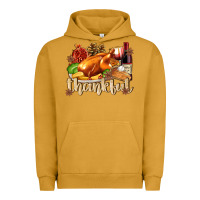 Pigment Peanut Butter Thankful with Turkey Urban Hoodie - texasbilliewilder