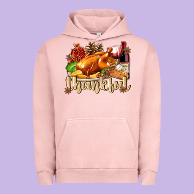 Thankful With Turkey Urban Hoodie Designed By Texasbilliewilder