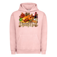 Pigment Salmon Thankful with Turkey Urban Hoodie - texasbilliewilder