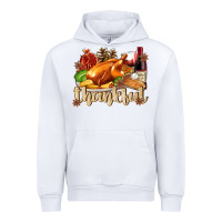 White Thankful with Turkey Urban Hoodie - texasbilliewilder