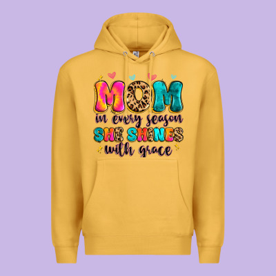 Mom In Every Season She Shines With Grace Premium Hoodie Designed By Artiststas