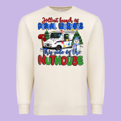 Jolliest Bunch Of Postal Workers This Side Of The Premium Sweatshirt Designed By Maliassmallbusiness
