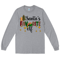Heather Grey santa's favorite elf Long Sleeve Tee - AdoDesignShop