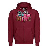 Burgundy valentines day western hearts be mine Zipper Hoodie - Jasminsmagicworld