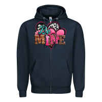 Navy valentines day western hearts be mine Zipper Hoodie - Jasminsmagicworld