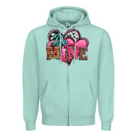 Seafoam valentines day western hearts be mine Zipper Hoodie - Jasminsmagicworld