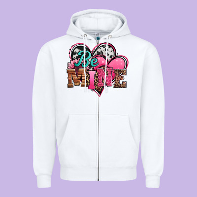 Valentines Day Western Hearts Be Mine Zipper Hoodie Designed By Jasminsmagicworld