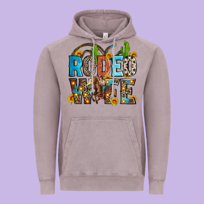 Rodeo Wife Vintage Hoodie Designed By Zillion Design Studio