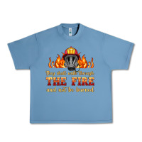 Pebble Blue the fire with firefighter air mask Urban Heavy Tee - HRA Design Shop