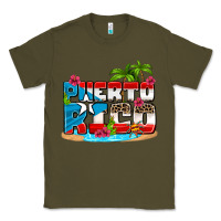 Army Green puerto rico and flowers with frog Classic Tee - AdoDesignShop