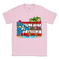Bubblegum Pink puerto rico and flowers with frog Classic Tee - AdoDesignShop