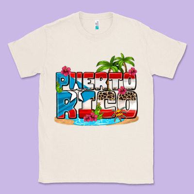 Puerto Rico And Flowers With Frog Classic Tee Designed By Adodesignshop
