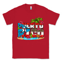 Red puerto rico and flowers with frog Classic Tee - AdoDesignShop