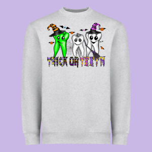 Trick Or Teeth Heavyweight Sweatshirt Designed By Cowhidedigitalart