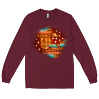 Burgundy fall patch Long Sleeve Tee - JahusDesignShop