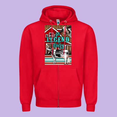 Western So Legend Dairy Holstein Cow Zipper Hoodie Designed By Lillyallendesigns