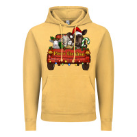 Vintage Mustard merry christmas truck animals Vintage Hoodie - RanaPortraitStore