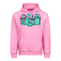 Ovarian Cancer Coffee Cups Teal Ribbon Urban Hoodie | Teevron