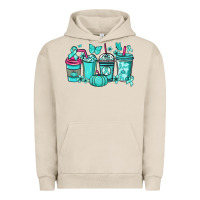 Pigment French Oak Ovarian Cancer coffee cups teal ribbon Urban Hoodie - NancyCooperArtShop