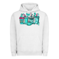 Pigment Lunar Rock Ovarian Cancer coffee cups teal ribbon Urban Hoodie - NancyCooperArtShop