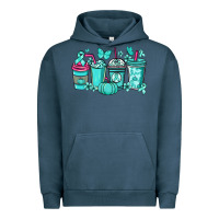 Pigment Midnight Navy Ovarian Cancer coffee cups teal ribbon Urban Hoodie - NancyCooperArtShop