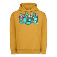 Pigment Peanut Butter Ovarian Cancer coffee cups teal ribbon Urban Hoodie - NancyCooperArtShop