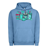 Pigment Pebble Blue Ovarian Cancer coffee cups teal ribbon Urban Hoodie - NancyCooperArtShop