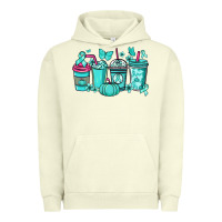 Pigment Pistachio Ovarian Cancer coffee cups teal ribbon Urban Hoodie - NancyCooperArtShop