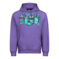 Tulip Ovarian Cancer coffee cups teal ribbon Urban Hoodie - NancyCooperArtShop