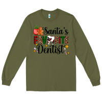 Army Green santa's favorite dentist Long Sleeve Tee - AdoDesignShop