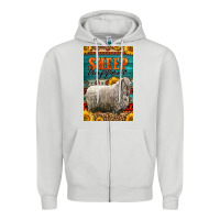 Dove Grey Western Sheep Happens Sunflowers Zipper Hoodie - LillyAllenDesigns