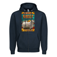 Navy Western Sheep Happens Sunflowers Zipper Hoodie - LillyAllenDesigns
