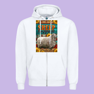 Western Sheep Happens Sunflowers Zipper Hoodie Designed By Lillyallendesigns