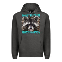 Charcoal Heather sweet but will throw hands Premium Hoodie - Artiststas