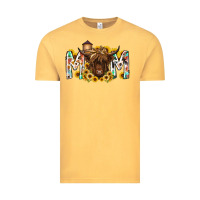 Vintage Mustard mom highland cow Vintage Tee - RacoonDesign