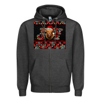Charcoal Heather highland cow joy Christmas Zipper Hoodie - BarkalooDesign