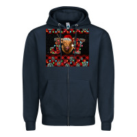 Navy highland cow joy Christmas Zipper Hoodie - BarkalooDesign