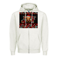 Oatmeal Heather highland cow joy Christmas Zipper Hoodie - BarkalooDesign