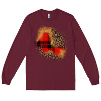 Burgundy christmas patch Long Sleeve Tee - JahusDesignShop
