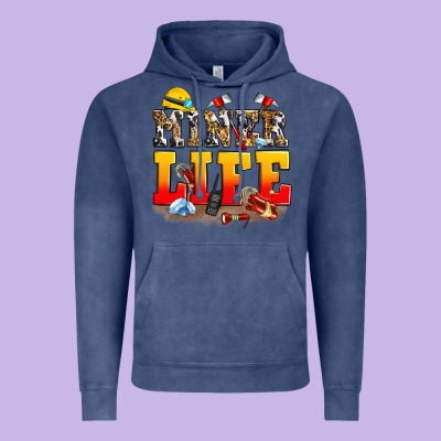 Miner Life Vintage Hoodie Designed By Zillion Design Studio