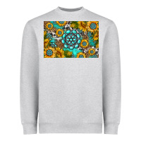 Heather Grey western turquoise and sunflowers skinny metal can holder Heavyweight Sweatshirt - HRA Design Shop